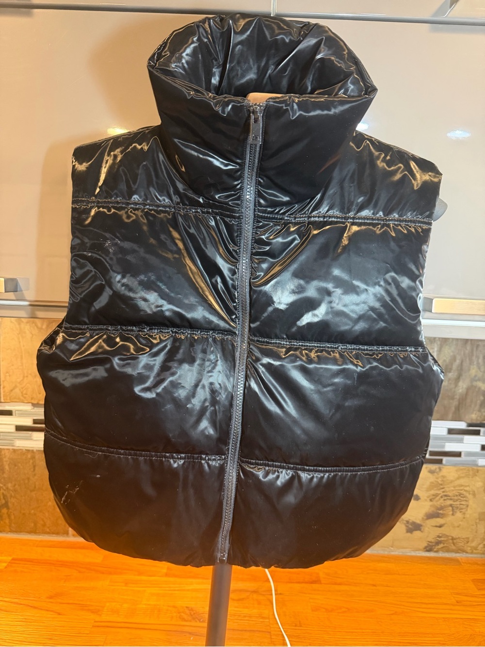 wild fable Shiny Black Puffer Vest